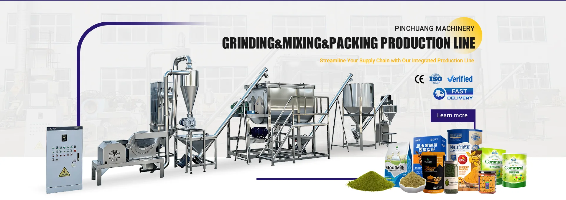 Pinchuang grinding, mixing and packing production line