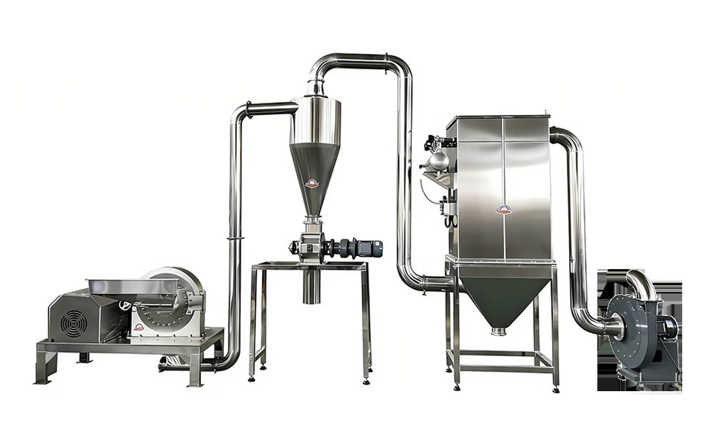 Pinchuang pin mill with enclosed pulse dust collector