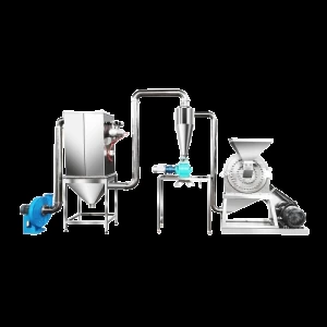 Pepper grinding line with cyclone separator and dust collection system